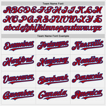 Charger l&#39;image dans la galerie, Custom White (Royal Red Pinstripe) Red-Royal Authentic Baseball Jersey
