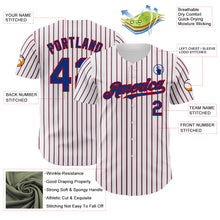 Charger l&#39;image dans la galerie, Custom White (Royal Red Pinstripe) Royal-Red Authentic Baseball Jersey
