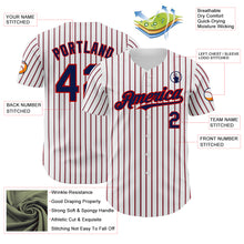 Загрузить изображение в средство просмотра галереи, Custom White (Navy Red Pinstripe) Navy-Red Authentic Baseball Jersey
