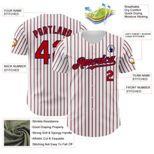 Загрузить изображение в средство просмотра галереи, Custom White (Navy Red Pinstripe) Red-Navy Authentic Baseball Jersey
