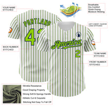 Laden Sie das Bild in den Galerie-Viewer, Custom White (Navy Neon Green Pinstripe) Neon Green-Navy Authentic Baseball Jersey
