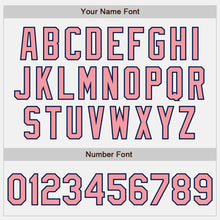 Laden Sie das Bild in den Galerie-Viewer, Custom White (Navy Medium Pink Pinstripe) Medium Pink-Navy Authentic Baseball Jersey
