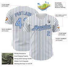 Загрузить изображение в средство просмотра галереи, Custom White (Steel Gray Light Blue Pinstripe) Light Blue-Steel Gray Authentic Baseball Jersey
