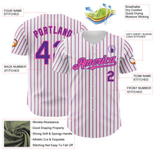 Загрузить изображение в средство просмотра галереи, Custom White (Purple Pink Pinstripe) Purple-Pink Authentic Baseball Jersey
