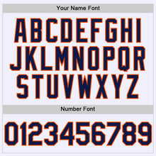 Laden Sie das Bild in den Galerie-Viewer, Custom White Navy-Orange Mesh Authentic Throwback Baseball Jersey
