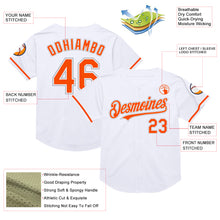 Laden Sie das Bild in den Galerie-Viewer, Custom White Orange-Gray Mesh Authentic Throwback Baseball Jersey
