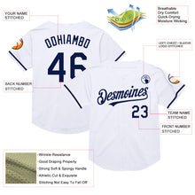 Загрузить изображение в средство просмотра галереи, Custom White Navy Mesh Authentic Throwback Baseball Jersey
