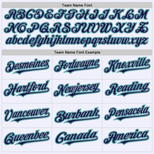 Загрузить изображение в средство просмотра галереи, Custom White Navy Gray-Teal Mesh Authentic Throwback Baseball Jersey
