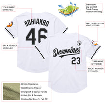 Загрузить изображение в средство просмотра галереи, Custom White Black-Gray Mesh Authentic Throwback Baseball Jersey
