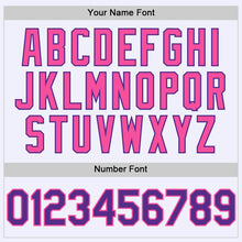 Load image into Gallery viewer, Custom White Purple-Pink Mesh Authentic Throwback Baseball Jersey
