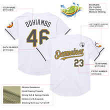 Load image into Gallery viewer, Custom White Steel Gray-Old Gold Mesh Authentic Throwback Baseball Jersey
