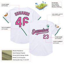 Laden Sie das Bild in den Galerie-Viewer, Custom White Pink-Kelly Green Mesh Authentic Throwback Baseball Jersey
