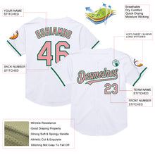 Загрузить изображение в средство просмотра галереи, Custom White Medium Pink-Kelly Green Mesh Authentic Throwback Baseball Jersey
