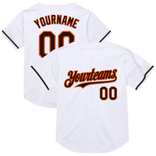 Laden Sie das Bild in den Galerie-Viewer, Custom White Brown-Orange Mesh Authentic Throwback Baseball Jersey
