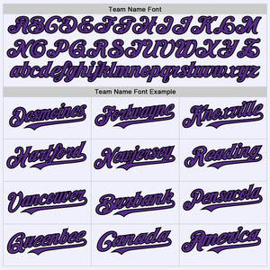 Custom White Purple-Black Mesh Authentic Throwback Baseball Jersey