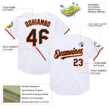 Laden Sie das Bild in den Galerie-Viewer, Custom White Black-Orange Mesh Authentic Throwback Baseball Jersey
