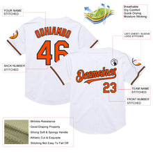 Laden Sie das Bild in den Galerie-Viewer, Custom White Orange-Black Mesh Authentic Throwback Baseball Jersey
