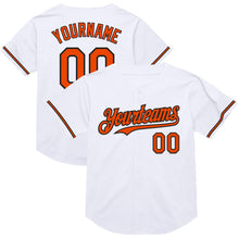 Laden Sie das Bild in den Galerie-Viewer, Custom White Orange-Black Mesh Authentic Throwback Baseball Jersey
