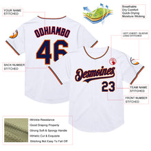 Загрузить изображение в средство просмотра галереи, Custom White Navy Red-Old Gold Mesh Authentic Throwback Baseball Jersey
