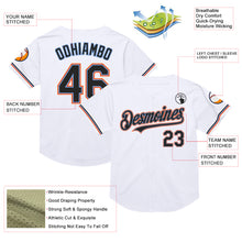 Laden Sie das Bild in den Galerie-Viewer, Custom White Black Powder Blue-Orange Mesh Authentic Throwback Baseball Jersey
