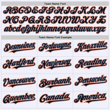 Laden Sie das Bild in den Galerie-Viewer, Custom White Black Powder Blue-Orange Mesh Authentic Throwback Baseball Jersey
