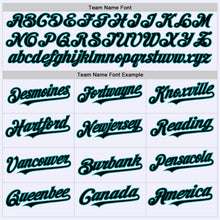 Laden Sie das Bild in den Galerie-Viewer, Custom White Black-Teal Mesh Authentic Throwback Baseball Jersey
