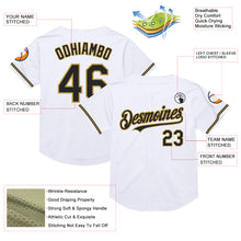 Laden Sie das Bild in den Galerie-Viewer, Custom White Black-Old Gold Mesh Authentic Throwback Baseball Jersey

