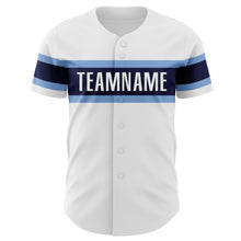 Charger l&#39;image dans la galerie, Custom White Light Blue-Navy Authentic Baseball Jersey
