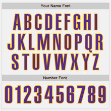 Charger l&#39;image dans la galerie, Custom White Purple-Gold Authentic Baseball Jersey
