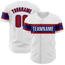 Load image into Gallery viewer, Custom White Red-Royal Authentic Baseball Jersey
