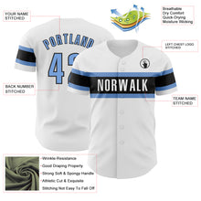 Load image into Gallery viewer, Custom White Powder Blue-Black Authentic Baseball Jersey
