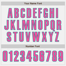 Laden Sie das Bild in den Galerie-Viewer, Custom White Pink-Teal Authentic Baseball Jersey
