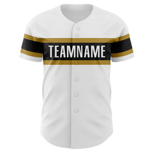 Laden Sie das Bild in den Galerie-Viewer, Custom White Old Gold-Black Authentic Baseball Jersey
