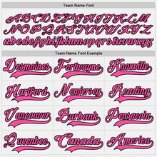 Charger l&#39;image dans la galerie, Custom White Pink-Black Hockey Lace Neck Jersey
