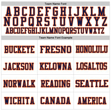 Load image into Gallery viewer, Custom White Navy-Orange Mesh Authentic Throwback Football Jersey

