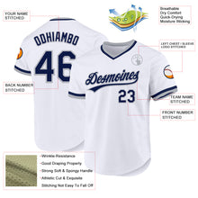 Laden Sie das Bild in den Galerie-Viewer, Custom White Navy-Gray Authentic Throwback Baseball Jersey
