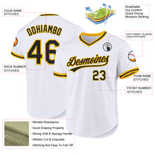 Laden Sie das Bild in den Galerie-Viewer, Custom White Black-Gold Authentic Throwback Baseball Jersey
