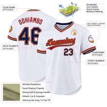 Laden Sie das Bild in den Galerie-Viewer, Custom White Navy Old Gold-Red Authentic Throwback Baseball Jersey
