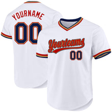 Laden Sie das Bild in den Galerie-Viewer, Custom White Navy Old Gold-Red Authentic Throwback Baseball Jersey
