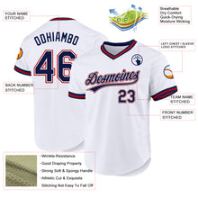 Laden Sie das Bild in den Galerie-Viewer, Custom White Navy-Red Authentic Throwback Baseball Jersey
