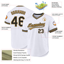 Laden Sie das Bild in den Galerie-Viewer, Custom White Black-Old Gold Authentic Throwback Baseball Jersey
