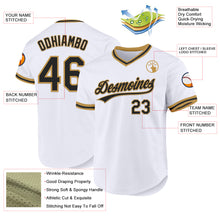 Laden Sie das Bild in den Galerie-Viewer, Custom White Black-Old Gold Authentic Throwback Baseball Jersey
