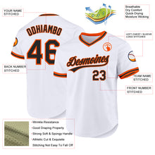 Laden Sie das Bild in den Galerie-Viewer, Custom White Black-Orange Authentic Throwback Baseball Jersey

