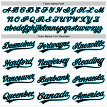Laden Sie das Bild in den Galerie-Viewer, Custom White Black-Teal Authentic Throwback Baseball Jersey
