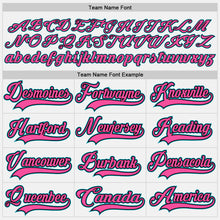 Загрузить изображение в средство просмотра галереи, Custom White Teal Black-Pink Hockey Jersey
