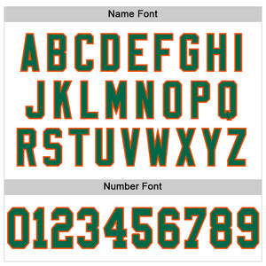 Custom White Kelly Green-Orange Mesh Authentic Football Jersey