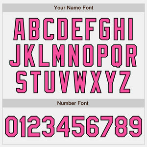 Custom White Pink-Black Authentic Baseball Jersey