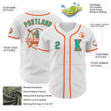 Load image into Gallery viewer, Custom White Aqua-Orange Authentic Baseball Jersey

