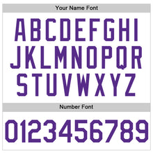 Load image into Gallery viewer, Custom White Purple Authentic Throwback Basketball Jersey
