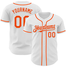 Load image into Gallery viewer, Custom White Orange Authentic Baseball Jersey
